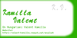 kamilla valent business card